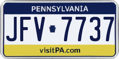 PA license plate JFV7737