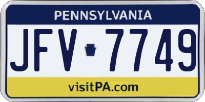 PA license plate JFV7749