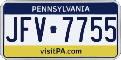 PA license plate JFV7755