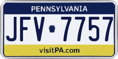 PA license plate JFV7757