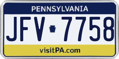 PA license plate JFV7758