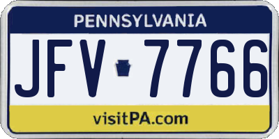 PA license plate JFV7766