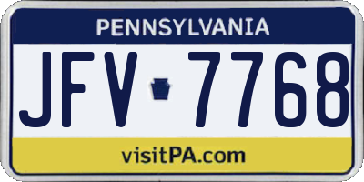PA license plate JFV7768