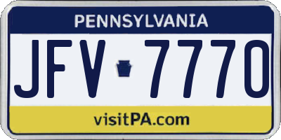 PA license plate JFV7770