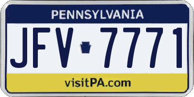 PA license plate JFV7771
