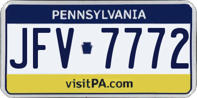 PA license plate JFV7772