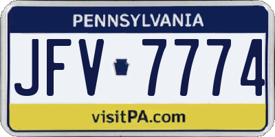 PA license plate JFV7774