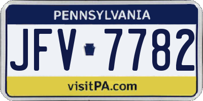 PA license plate JFV7782