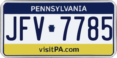 PA license plate JFV7785