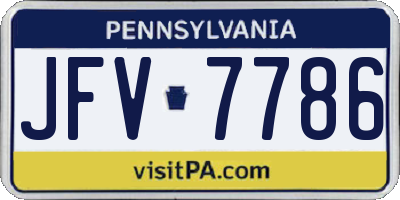 PA license plate JFV7786