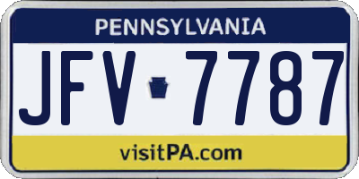 PA license plate JFV7787