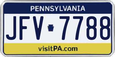 PA license plate JFV7788