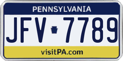 PA license plate JFV7789