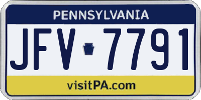 PA license plate JFV7791