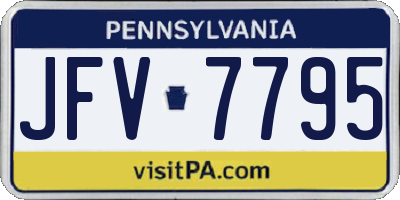 PA license plate JFV7795
