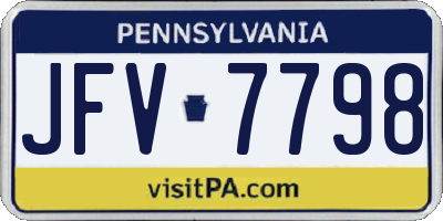 PA license plate JFV7798