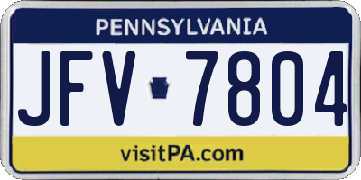 PA license plate JFV7804