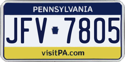 PA license plate JFV7805