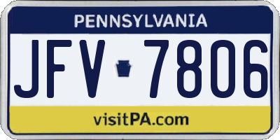 PA license plate JFV7806