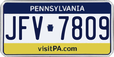 PA license plate JFV7809