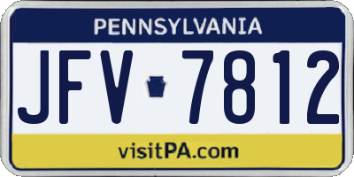 PA license plate JFV7812