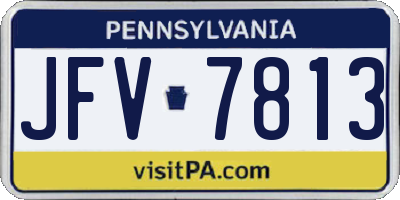 PA license plate JFV7813