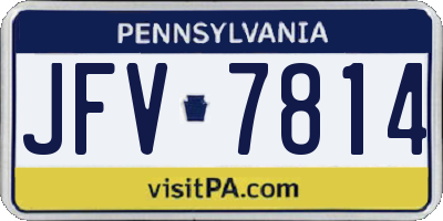 PA license plate JFV7814