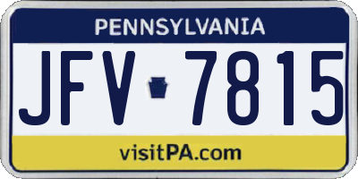 PA license plate JFV7815