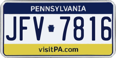 PA license plate JFV7816