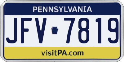 PA license plate JFV7819