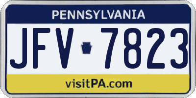 PA license plate JFV7823