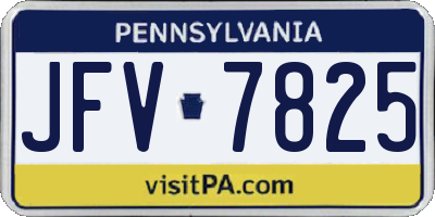 PA license plate JFV7825