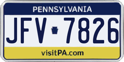 PA license plate JFV7826