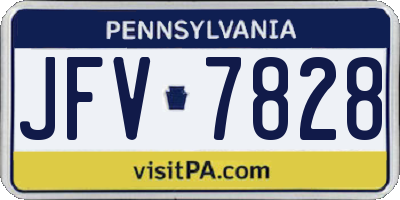 PA license plate JFV7828