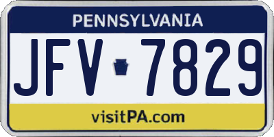 PA license plate JFV7829