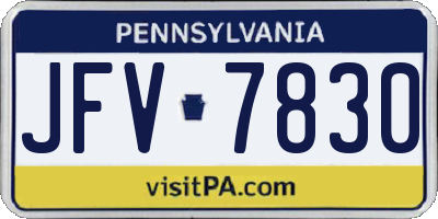 PA license plate JFV7830