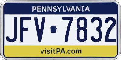 PA license plate JFV7832
