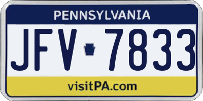 PA license plate JFV7833