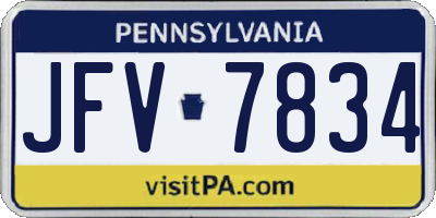 PA license plate JFV7834