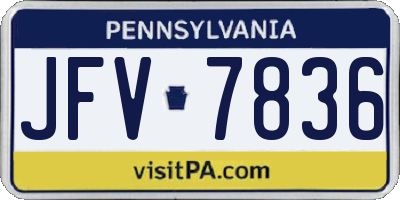 PA license plate JFV7836