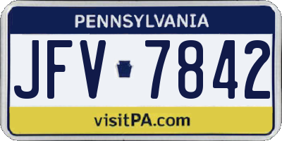 PA license plate JFV7842
