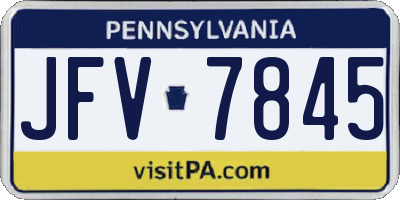 PA license plate JFV7845