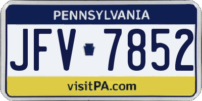 PA license plate JFV7852