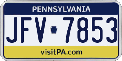 PA license plate JFV7853