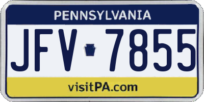 PA license plate JFV7855
