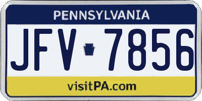 PA license plate JFV7856