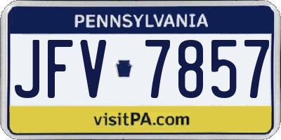 PA license plate JFV7857