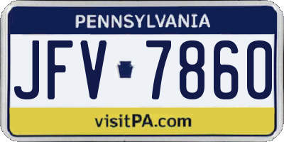PA license plate JFV7860