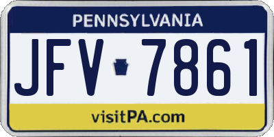 PA license plate JFV7861