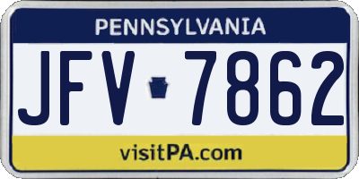 PA license plate JFV7862